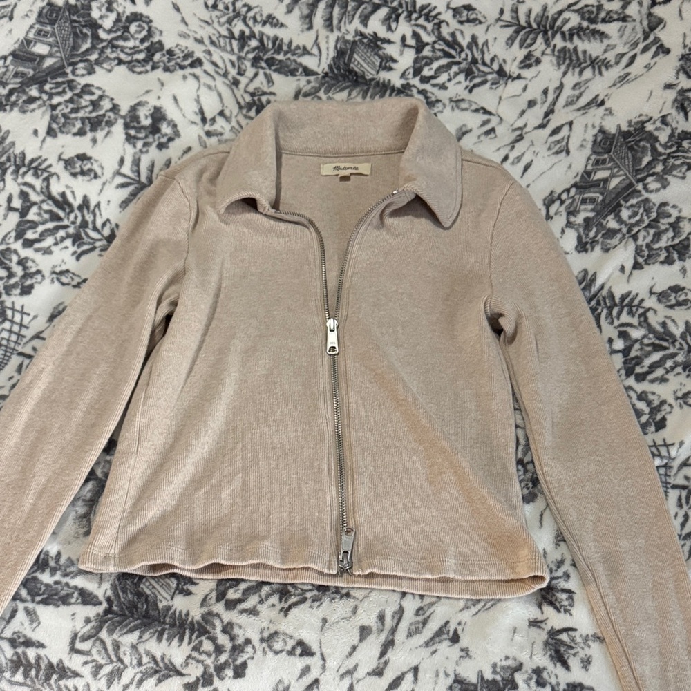 Madewell Beige Zip-Up Jacket